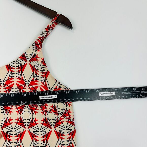 CAbi Mini Slip Dress Size Medium Batik Print V-Neck Summer Tank Shift Red - Picture 11 of 13